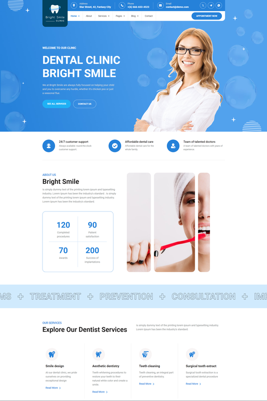 牙科诊所服务机构网站